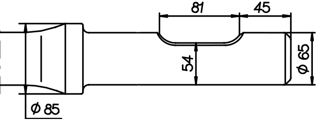 Breitmeissel (quer) 670 mm für Krupp HM 100 / 110