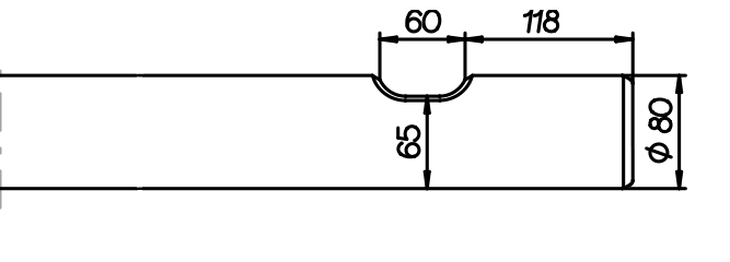 Flachmeissel (quer) 800 mm für Krupp HM 400 / 401 / 405