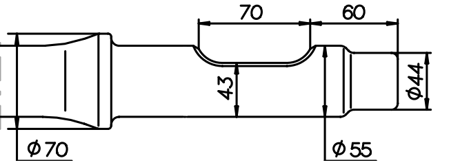 Breitmeissel (quer) 560 mm für Krupp HM 60 (until/vor 1997) / 61 / 62 / 65 / 75