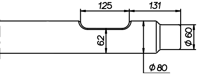 Spitzmeissel 900 mm für Krupp HM 300 / 301 / 303 / 305