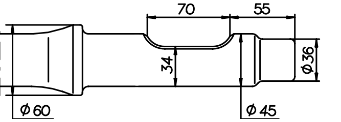 Breitmeissel (quer) 520 mm für Krupp HM 55 / 50 / 51 / 53
