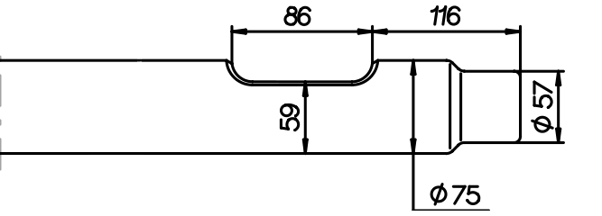 Breitmeissel (quer) 770 mm für Krupp HM 170 / 185 / 190 V