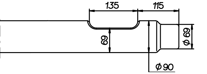 Asphaltspaten (parallel) 880 mm für Krupp HM 350 V