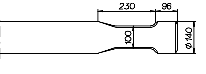 Flachmeissel (quer) 1200 mm für Chicago Pneumatic RX 25 / RX 26
