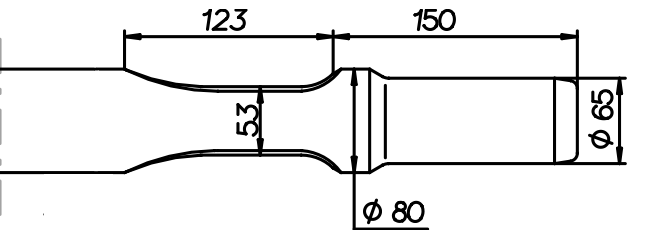 Breitmeissel (quer) 660 mm für Montabert BRH 125