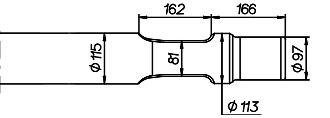 Flachmeissel (quer) 1060 mm für Montabert BRH 620