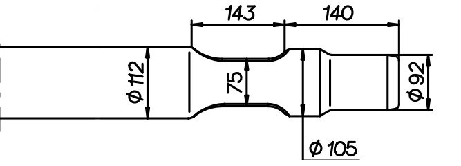 Flachmeissel (quer) 940 mm für Montabert M 700