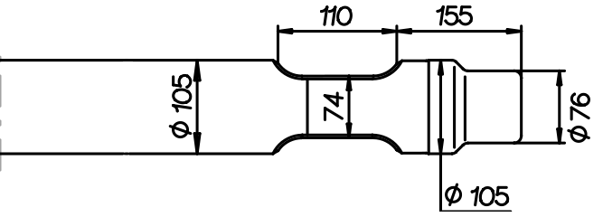 Flachmeissel (quer) 1050 mm für Furukawa F 12 / Kent KF 12
