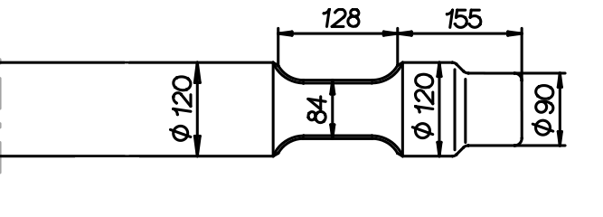 Flachmeissel (quer) 1100 mm für Furukawa F 19 / Kent KF 19
