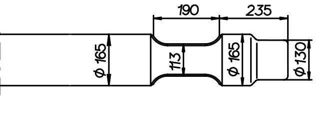 Flachmeissel (quer) 1450 mm für Furukawa F 45 / Kent KF 45