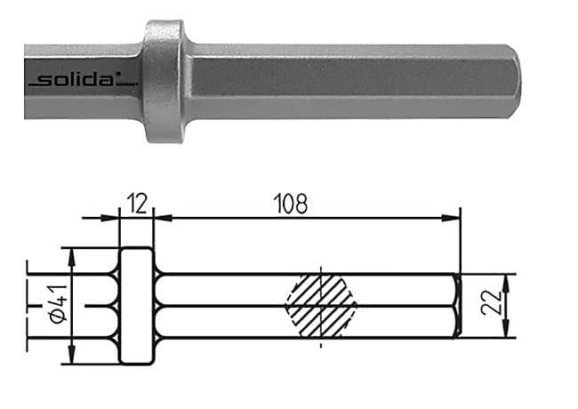 22 x 108 mm geschmiedete Platte inkl. Adapter 120 x 120 x 260 mm