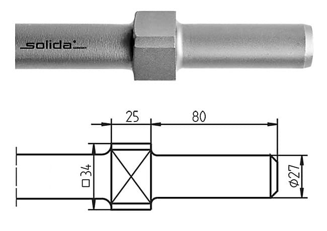 27 x 80 mm Wacker Flachmeißel 28 x 400 mm
