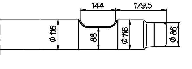 Flachmeissel (quer) 1160 mm für NPK E-208