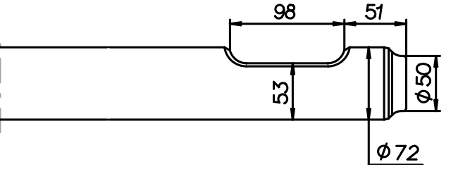 Breitmeissel (quer) 670 mm für Socomec DMS 310 / 330