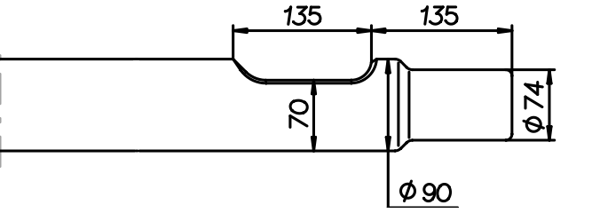 Spitzmeissel 890 mm für CAT H 90