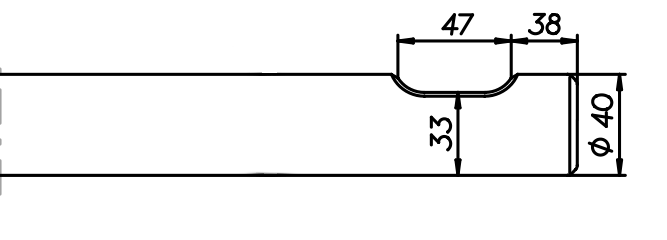 Flachmeissel (quer) 420 mm für Kubota KM 55