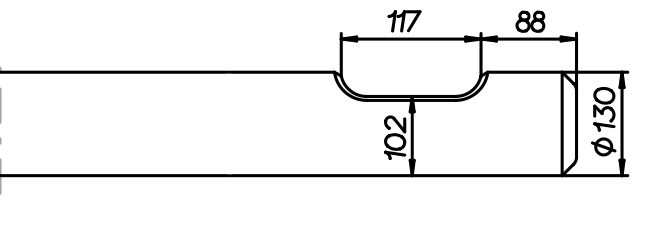 Flachmeissel (quer) 1100 mm für CAT H 130