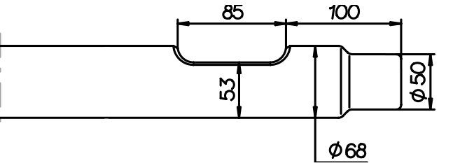 Flachmeissel (quer) 740 mm für Drago DBS 68