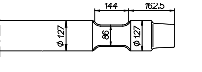 Flachmeissel (quer) 1150 mm für Komac TOR 22 / TOR 23