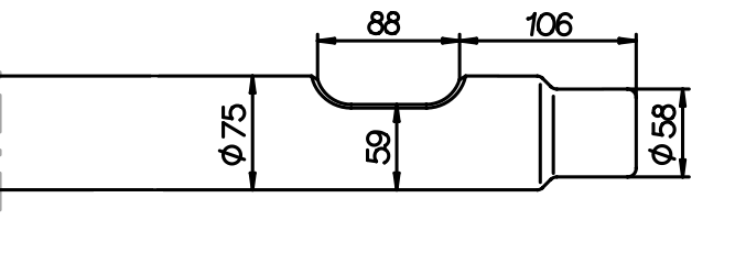 Breitmeissel (quer) 750 mm für Drago DBS 75