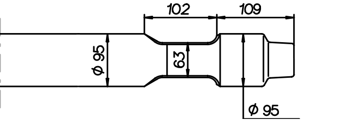 Flachmeissel (quer) 840 mm für Huppi 402