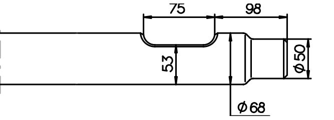 Flachmeissel (quer) 740 mm für MSB Saga 50 / 50 H