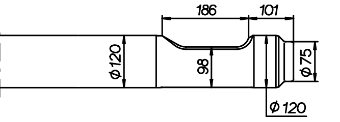 Spitzmeissel 1150 mm für Toyo THBB 1101 / Takeuchi TKB 1101