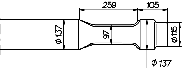 Stampfmeissel 1170 mm für Toyo THBB 1600 / Takeuchi TKB 1600