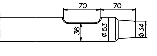 Asphaltspaten (parallel) 560 mm für Arrowhead S30
