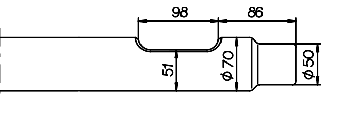 Breitmeissel (quer) 690 mm für Arrowhead S50