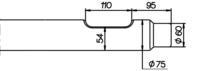 Flachmeissel (quer) 720 mm für Arrowhead S60