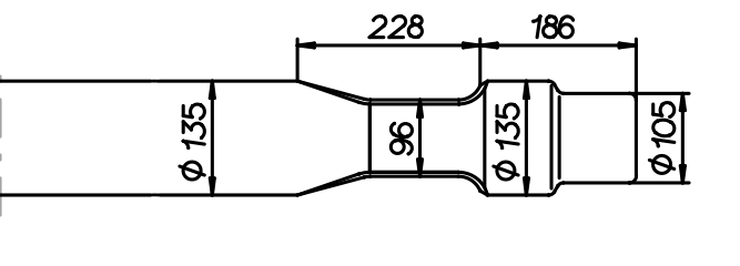 Stampfmeissel 1100 mm für Toku TNB 150 / 151