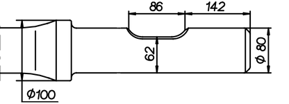 Breitmeissel (quer) 880 mm für Krupp HM 200