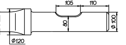 Breitmeissel (quer) 940 mm für Krupp HM 600 / 601