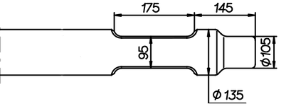 Spitzmeissel 1100 mm für Krupp HM 900 / 901 / 902 / 904