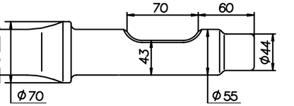 Breitmeissel (quer) 560 mm für Krupp HM 60 (until/vor 1997) / 61 / 62 / 65 / 75