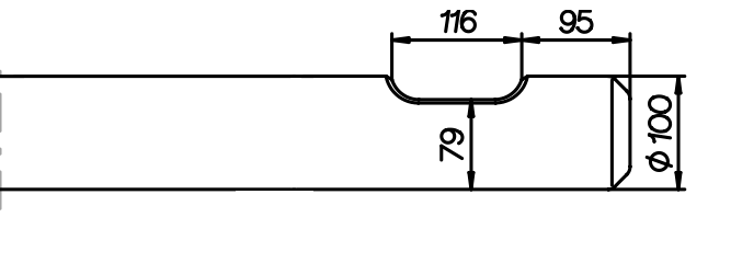 Breitmeissel (quer) 950 mm für Krupp HM 580