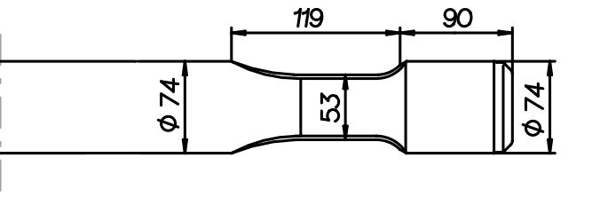 Asphaltspaten (parallel) 700 mm für Montabert BRP 130 / 140 / 150 / M 130 / M 140 / M 150
