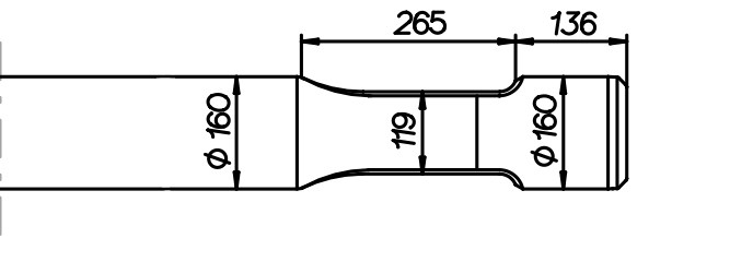 Flachmeissel (quer) 1500 mm für Montabert V 2500