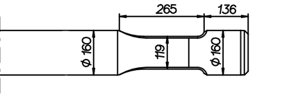 Flachmeissel (quer) 1500 mm für Montabert V 2500