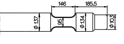 Flachmeissel (quer) 1200 mm für Montabert XL 1700