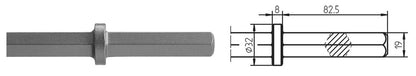 6-kt. 19 x 82 mm (Wacker) geschmiedete Platte inkl. Adapter 120 x 120 x 240 mm
