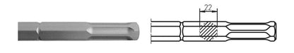 6-kt. 22 mm mit 6 Nuten Spitzmeissel 360 mm