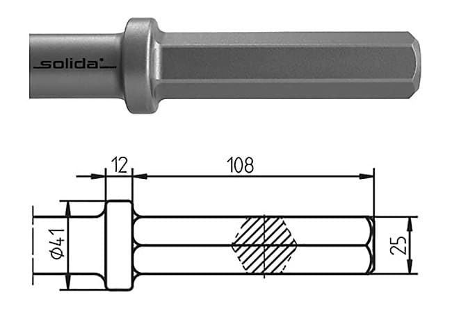 25 x 108 mm Flachmeißel 28 x 450 mm