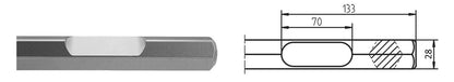 6-kt. 28 mm mit Nute Flachspaten 125 x 400 mm