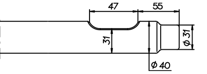 Breitmeissel (quer) 420 mm für Drago DBS 40