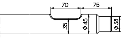 Asphaltspaten (parallel) 490 mm für Socomec DMS 95