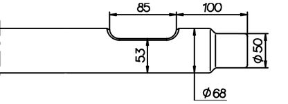 Flachmeissel (quer) 740 mm für Drago DBS 68