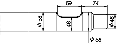 Breitmeissel (quer) 560 mm für Komac KB 250