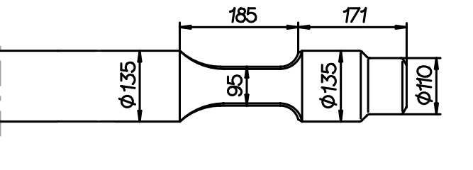Spitzmeissel 1200 mm für Hanwoo RHB 322 V / 323 / 325